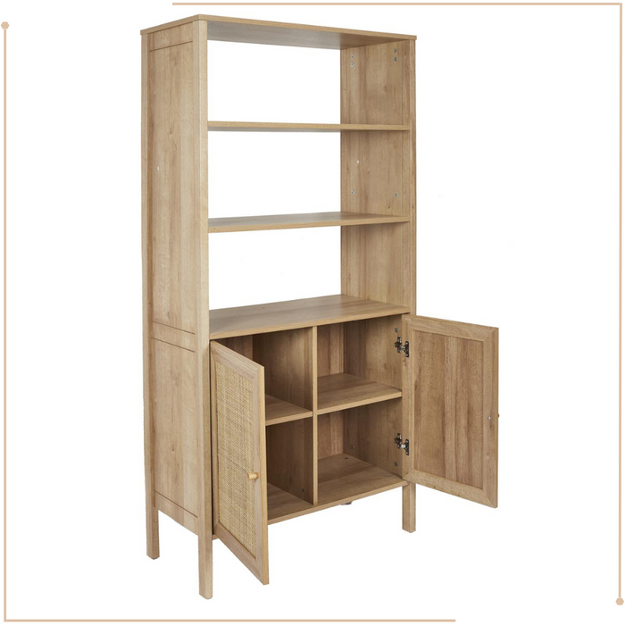 MISOU Bali Buffetkast Open Wandkast met Deuren Kast Woonkamer Opber...