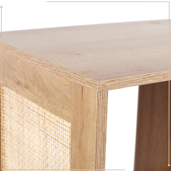 MISOU Bali Wandkast Open Vakkenkast met 4 Vakken Kast Rotan Hout Op...