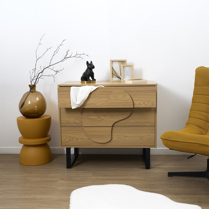 MISOU Calypso Ladekast Commode op Poten met 3 Lades Woonkamer Opber...