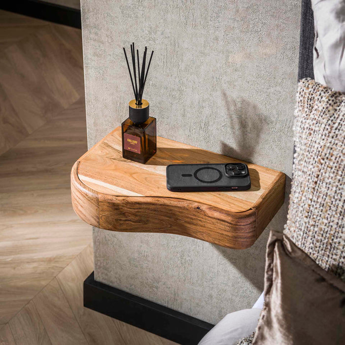 Giga Meubel - Zwevend Nachtkastje Organic Acacia Set van 2