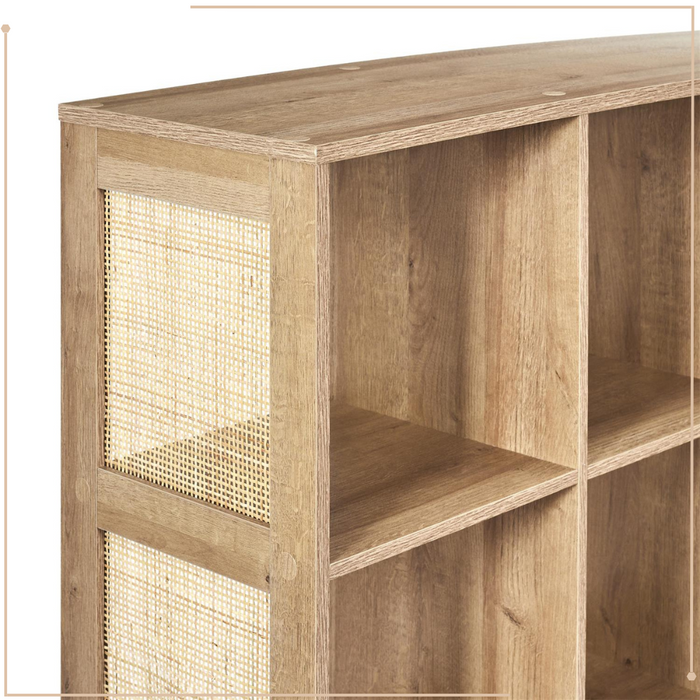 MISOU Bali Wandkast Open Vakkenkast met 9 Vakken Kast Rotan Hout Op...