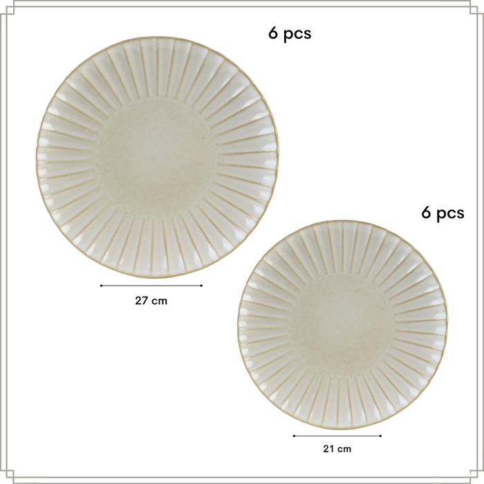 OTIX Serviesset 12-delig Bordenset 6-persoons Ontbijtborden Dinerbo...