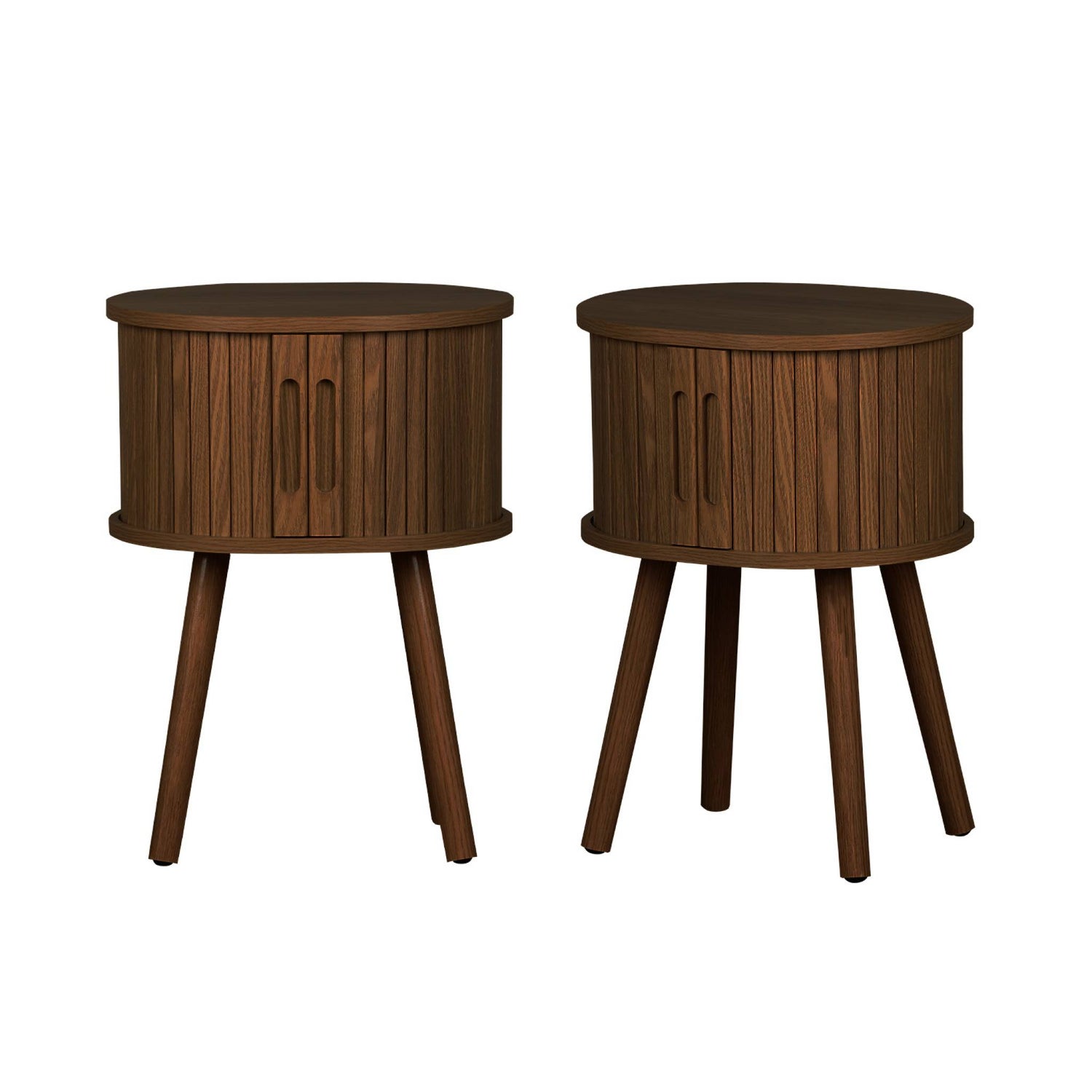 sweeek - Scandinavisch nachtkastje hout decor 2 schuifdeuren (set van