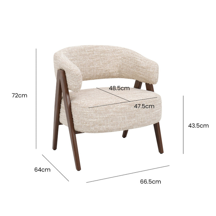 DÉJA Living - Fauteuil Beige|Naturel - 67x64x72cm - Fly