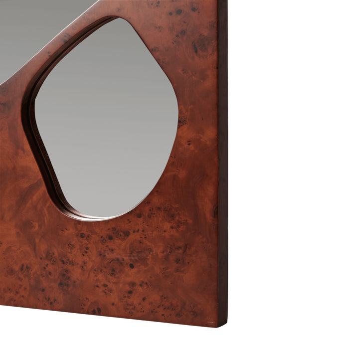 Ferm Living Folia Spiegel  H 82 cm - Dark Stained Burl