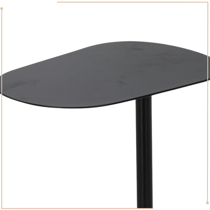 MISOU Bijzettafel Banktafel Organisch Zwart op Voet Koffietafel 35x...