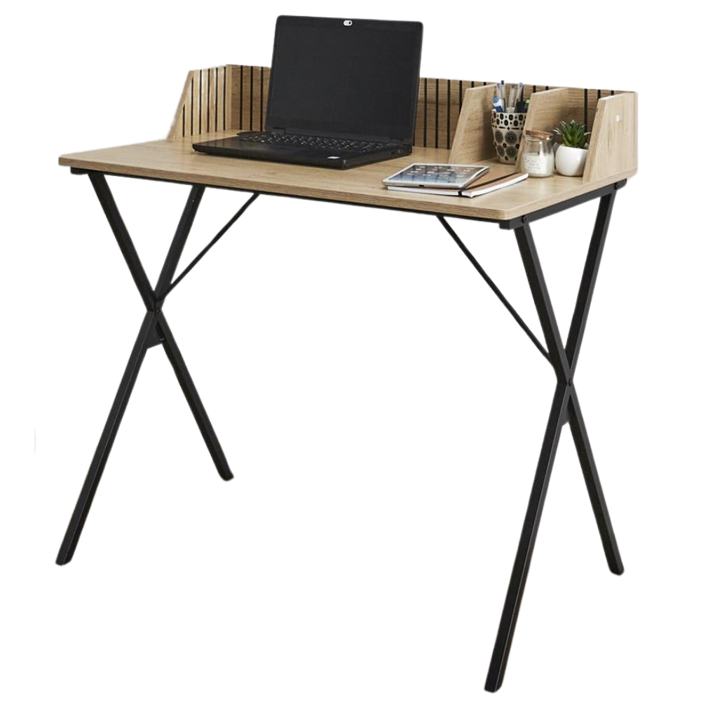 MISOU Klaus Bureau Laptoptafel Bureautafel met Opbergvakjes Hout St...