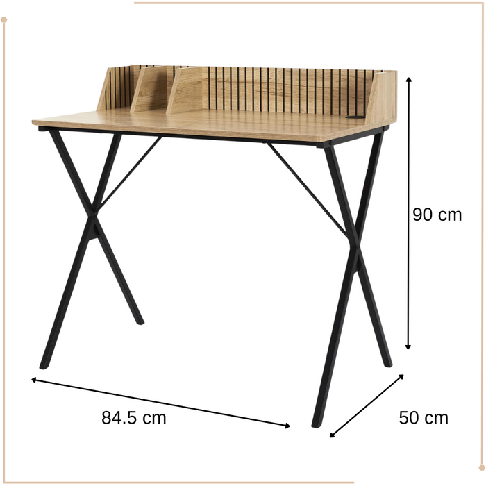 MISOU Klaus Bureau Laptoptafel Bureautafel met Opbergvakjes Hout St...