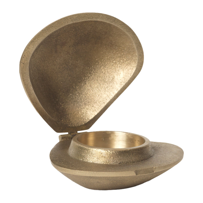 Ferm Living Clam Waxinelichthouder - Messing