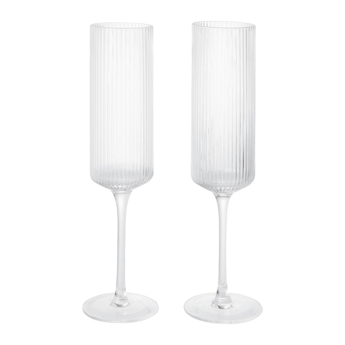 Ferm Living Ripple Flute Champagneglazen - 2st. - Clear