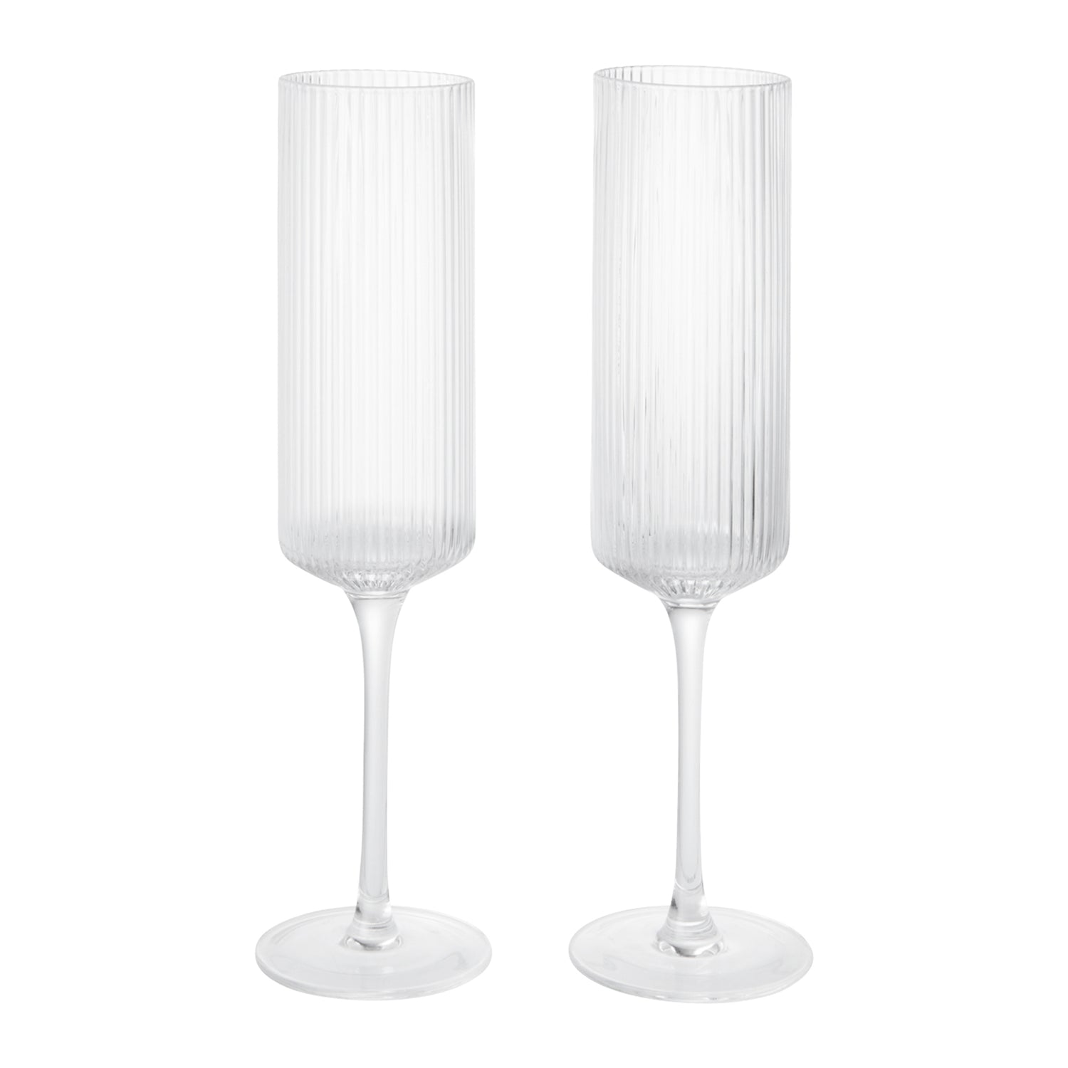 Ferm Living Ripple Flute Champagneglazen - 2st. - Clear