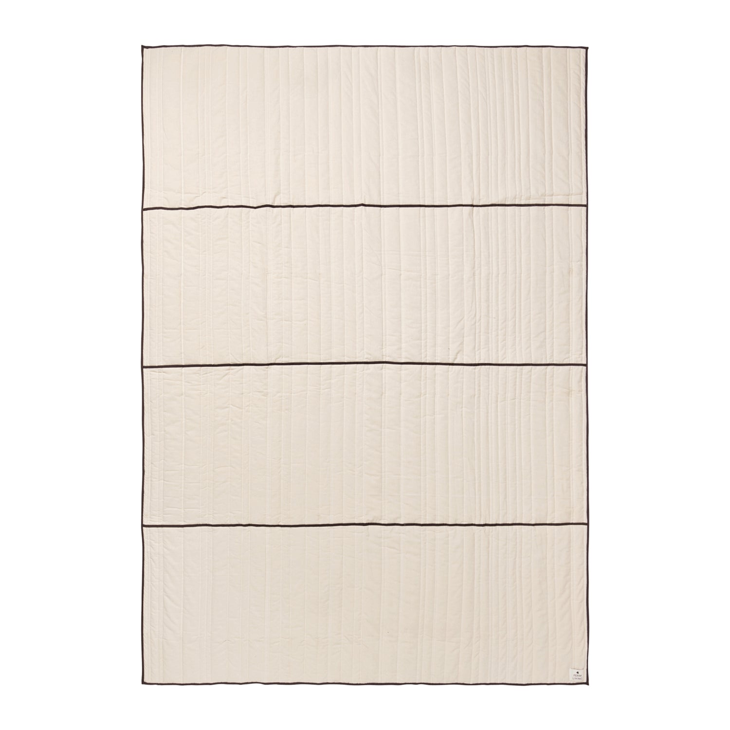 Ferm Living Vari Quilted Sprei B 180 cm - Natural / Dark Chocolate