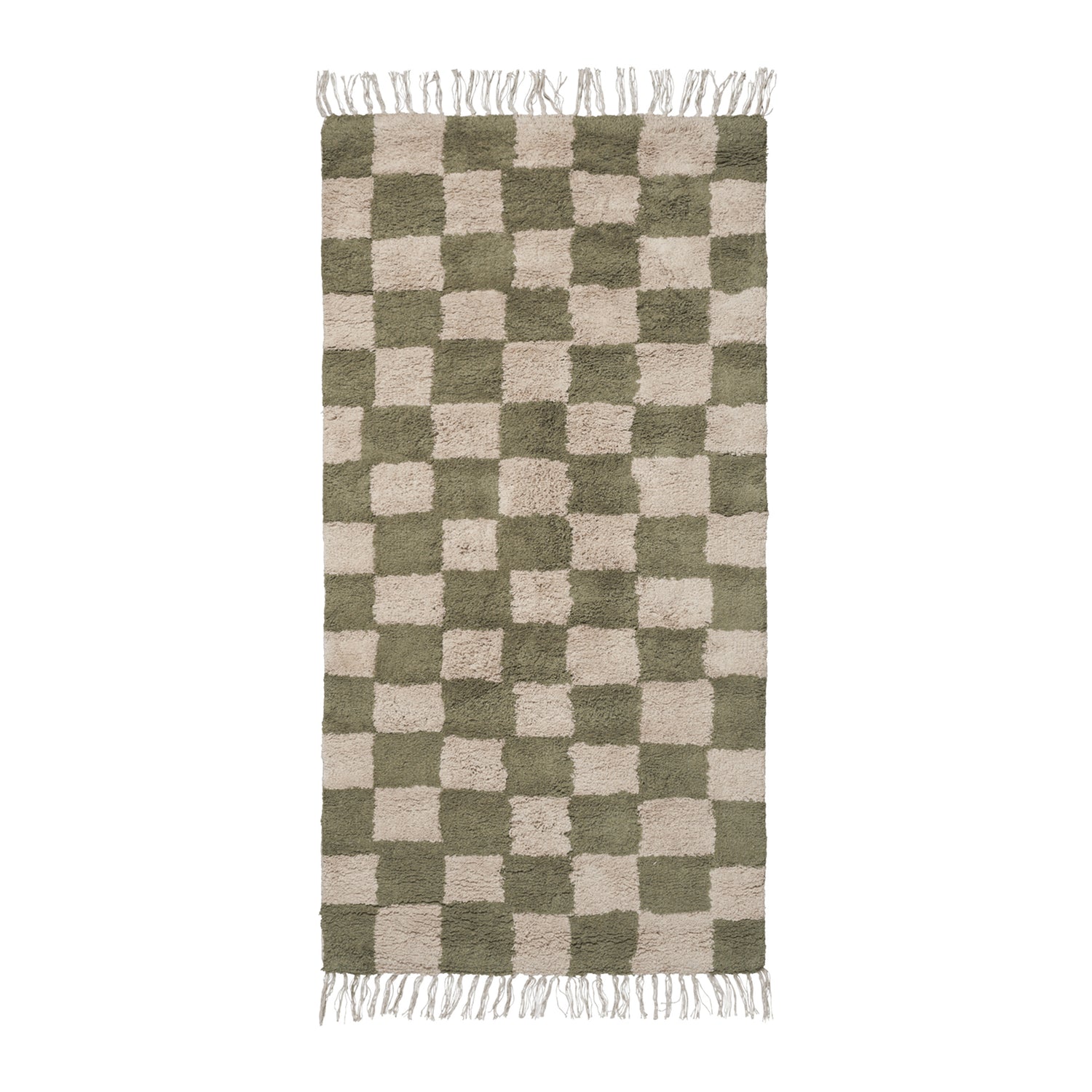 Ferm Living Mara Vloerkleed 80 x 150 cm - Elm Green / Warm Sand