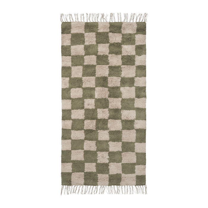 Ferm Living Mara Vloerkleed 80 x 150 cm - Elm Green / Warm Sand