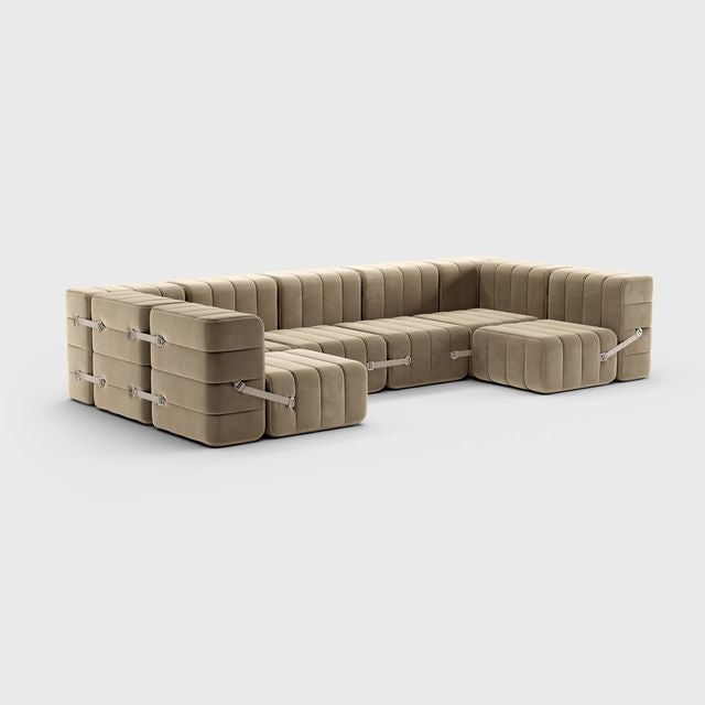 Curt-Set 15 - e.g. Flexibele U-bank - Barcelona - Grijs | Bruin