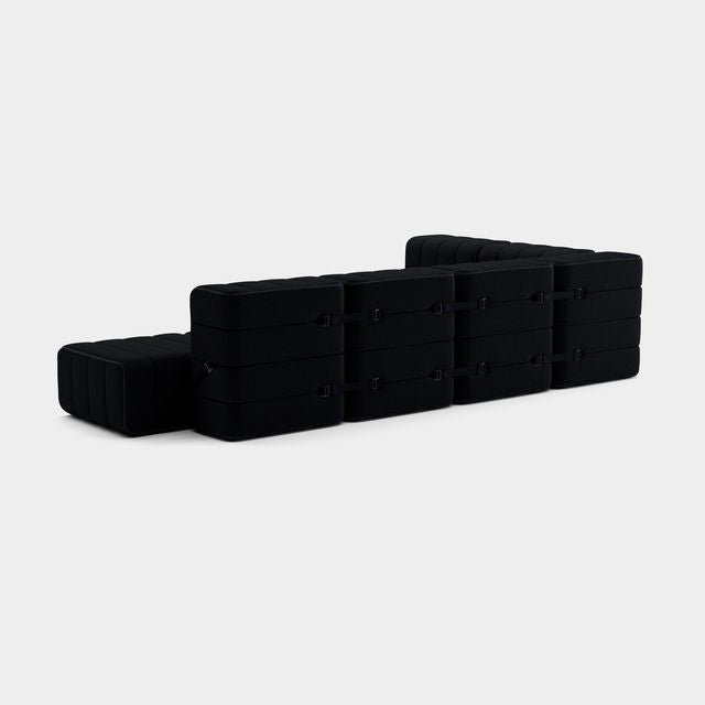 Curt-Set 12 - e.g. Flexibele grote hoekbank - Sera - Ebony (Zwart)