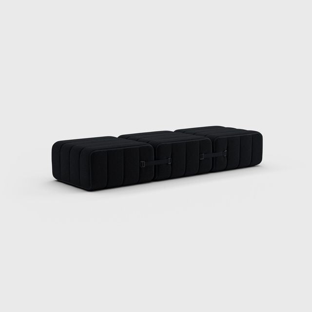 Curt-Set 3 - e.g. Flexibele bank - Sera - Ebony (Zwart)