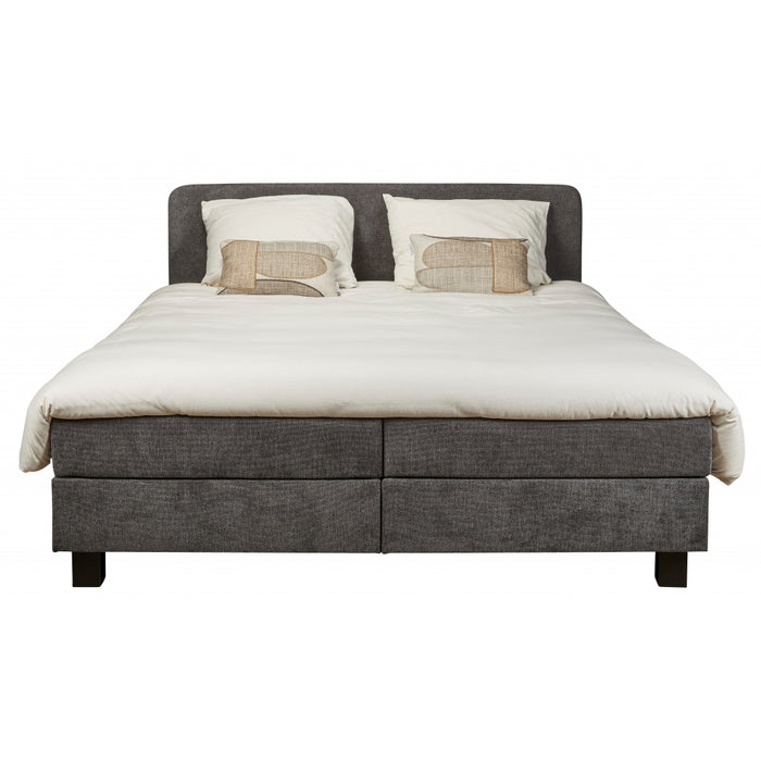 Boxspring Bilbao - Zwart|Antraciet|Grijs - Textiel