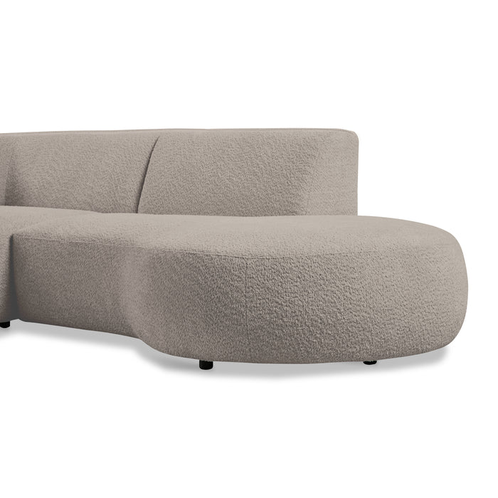 by fonQ Soft Ottomane Bank Rechts - Bouclé - Greige