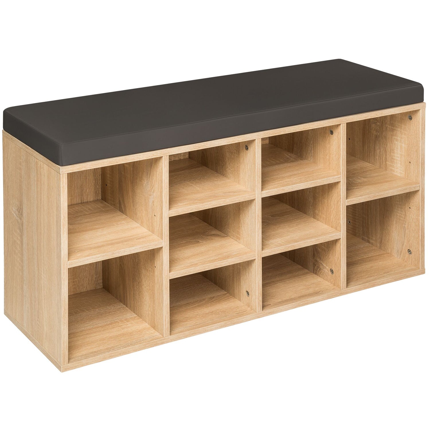 tectake® Schoenenkast met zitkussen 103,5x48x30cm