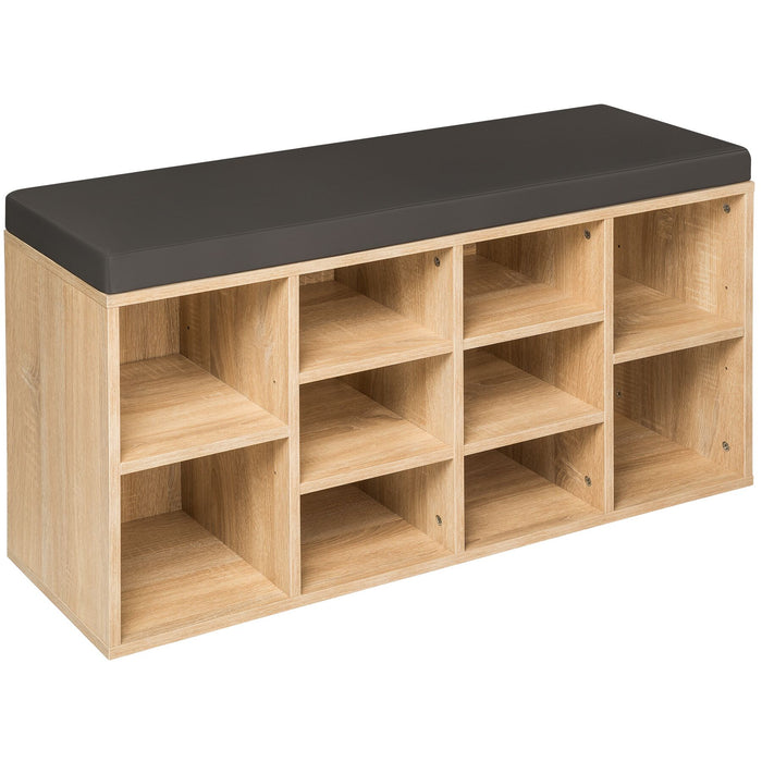 tectake® Schoenenkast met zitkussen 103,5x48x30cm