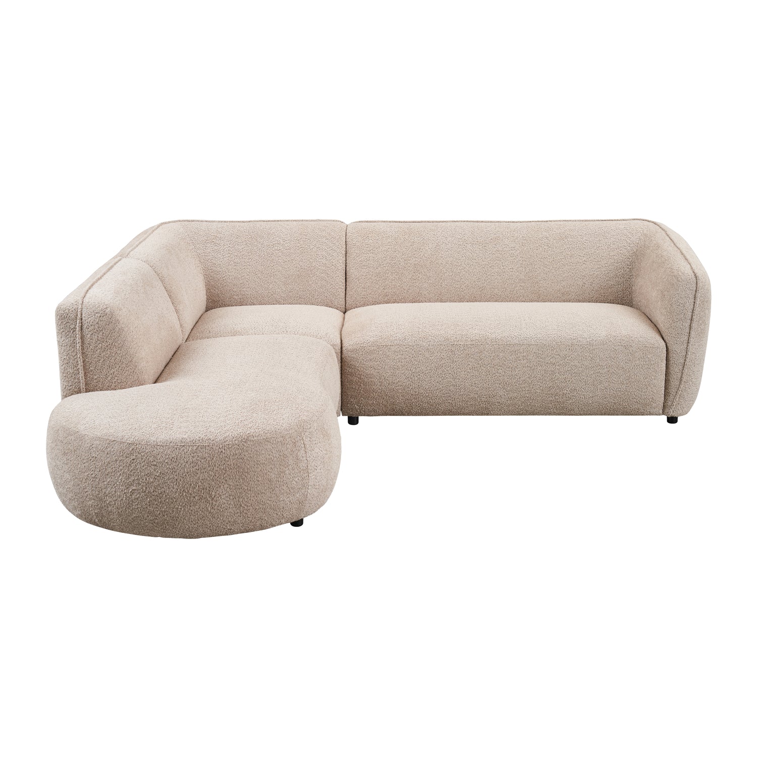 by fonQ Soft Hoekbank Links - Open Eind - Bouclé - Greige