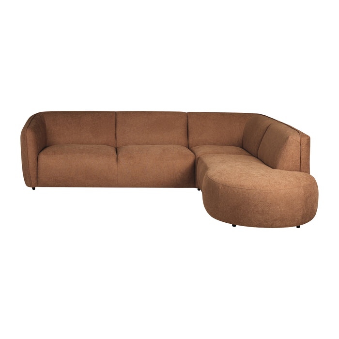 by fonQ Soft Hoekbank Rechts - Open Eind - Miro Chenille - Terra