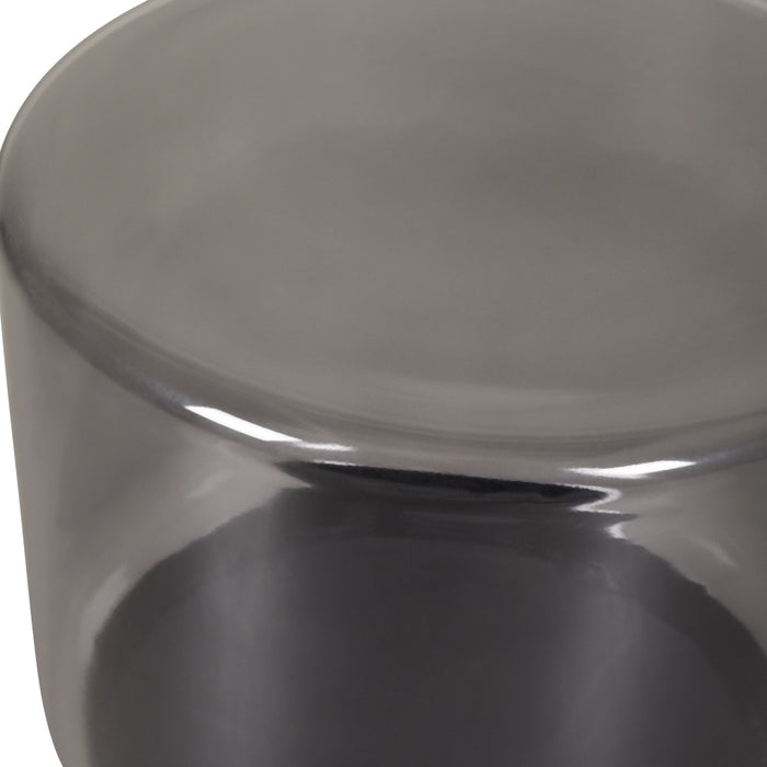 Bijzettafel Sovana - Zwart - Glas - 30x50x30cm (BxHxD)