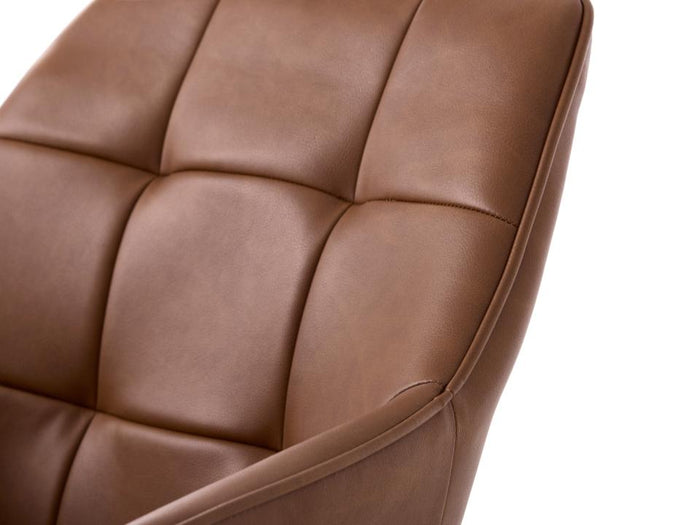 Giga Living - Eetkamerstoel Bruin PU Leer  - Nolan Square - Set van 2