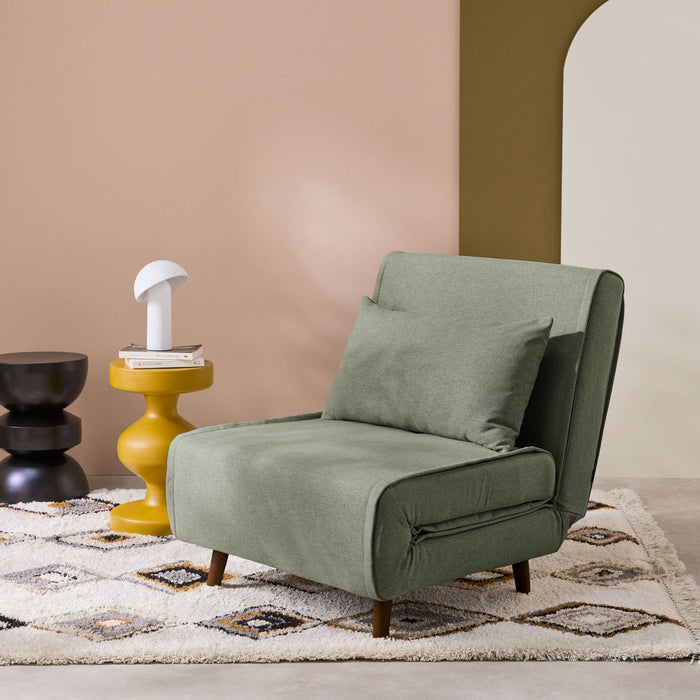 sweeek - Omvormbare fauteuil stof houten frame 1 zitplaats