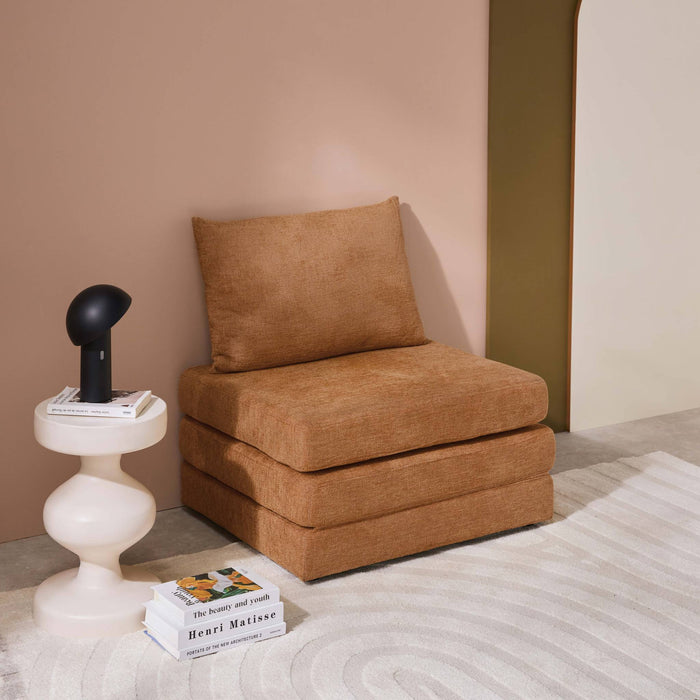 sweeek - Slaapfauteuil convertible chenille stof 1 plaats