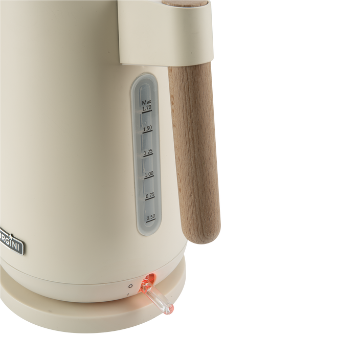 Bourgini Harmony Waterkoker 1.7L – RVS – Crème & Beukenhout