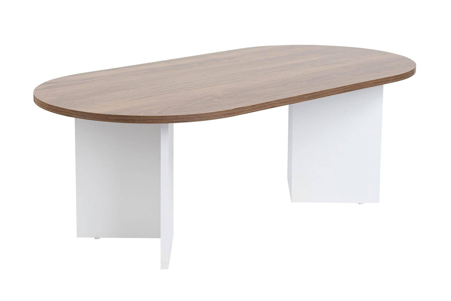 Calicosy - Ovale salontafel B119 cm - IRIS - Walnootlook & Wit