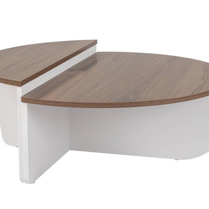 Calicosy - Set van 2 salontafels B90 cm - ORION - Walnootlook & Wit