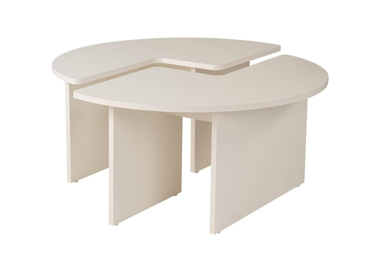 Calicosy - Set van 2 Salontafels MOIRA - B90 cm - WIt Houtlook