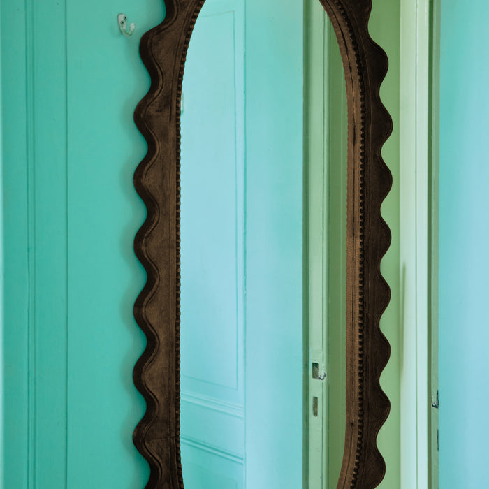 HKliving Ripple Spiegel - Hout