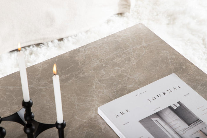 Rebellenclub Tusani Salontafel - 80 x 60 cm - Beige Marmerlook