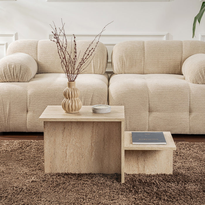 Giga Meubel - Salontafel Travertin Hout - 80x40x40cm - Harmony