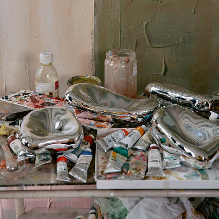 HKliving Sculpture Wandornament - Set van 4 - Chrome