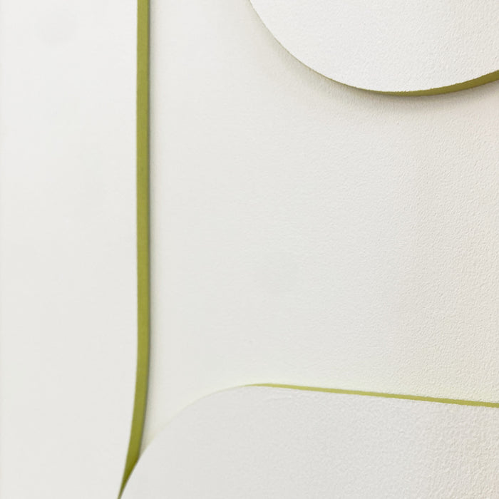 by fonQ Raised Abstraction Schilderij - Balanced - 40 x 118 cm - Lime / Eiken