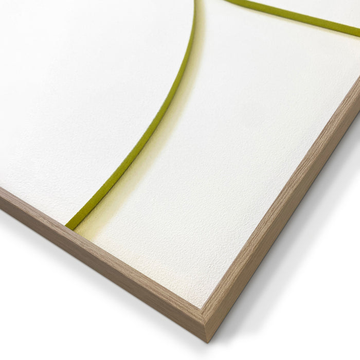 by fonQ Raised Abstraction Schilderij - Balanced - 40 x 118 cm - Lime / Eiken