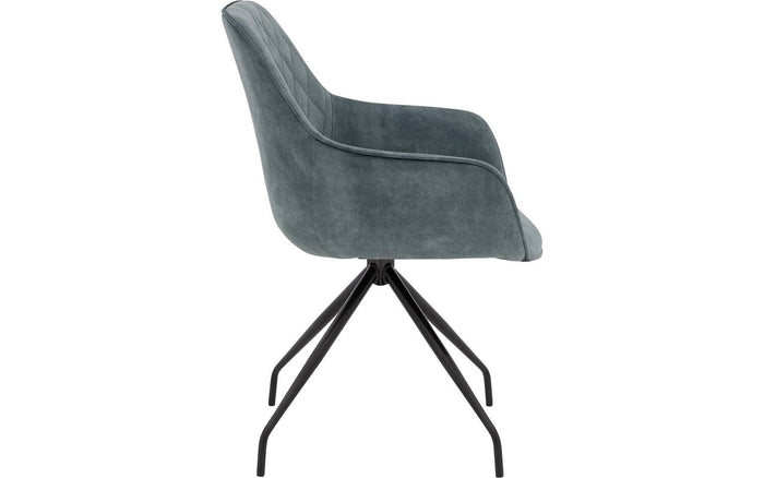 Goossens  Eetkamerstoel Ebi -  Fluweel met armleuning