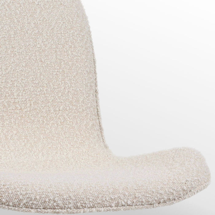 Nolon Nout-Fé Bureaustoel Bouclé Beige - Wit Onderstel - Stof