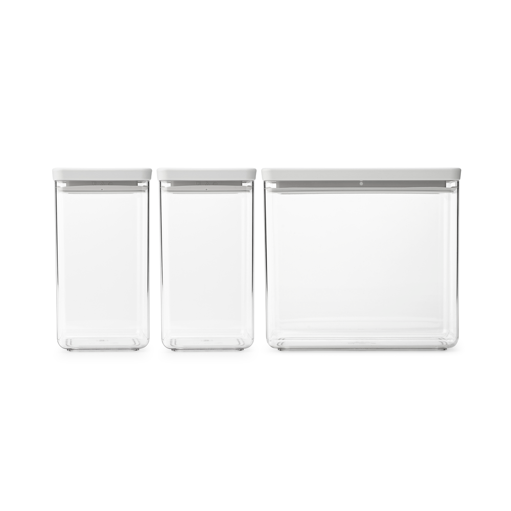 Brabantia Tasty+ Voorraadbussen - Stapelbaar - 1,6 + 1,6 + 3,5 l