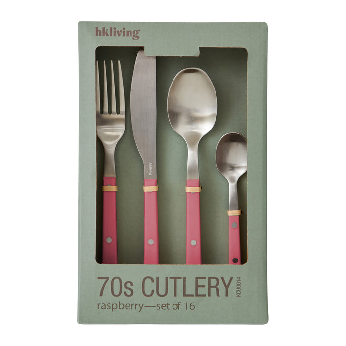 HKliving 70's Bestekset 16-delig - Raspberry