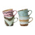 HKliving 70's Ceramics Cappuccinomok 0,33 L - Set van 4 - Dada