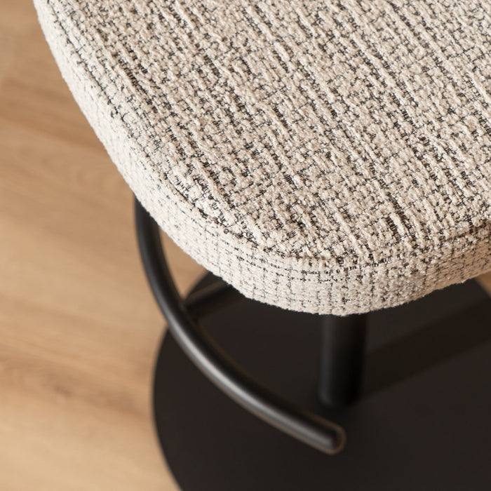 Bronx71 Barkruk Odin gemêleerde stof off white|zwart 63-83 cm