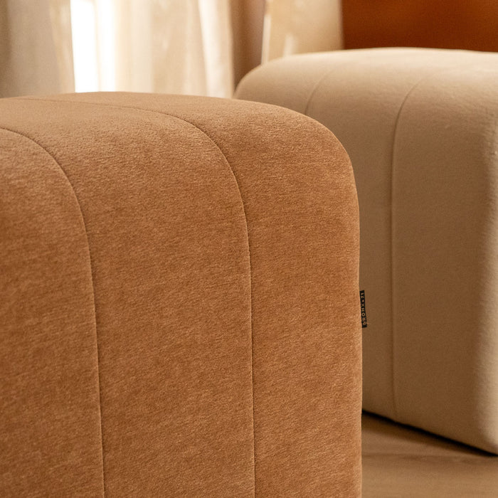 Bronx71 Modulaire hocker Seth chenille terracotta