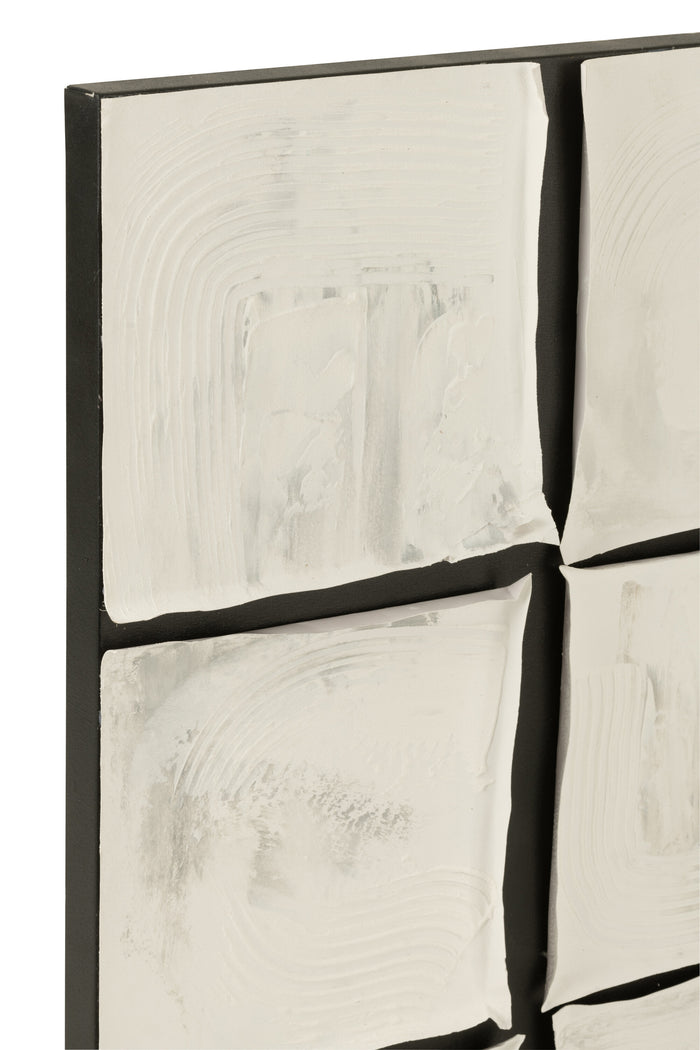 J-Line schilderij Vierkant - canvas - wit|zwart