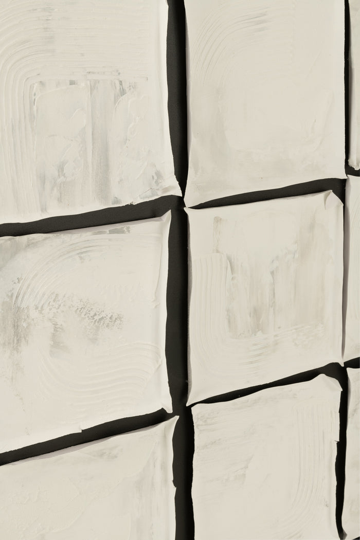 J-Line schilderij Vierkant - canvas - wit|zwart